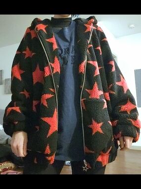 Dolls Kill Star Pattern Sherpa Jacket